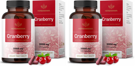 Front view of Herbamama Cranberry Extract Capsules Pack 2