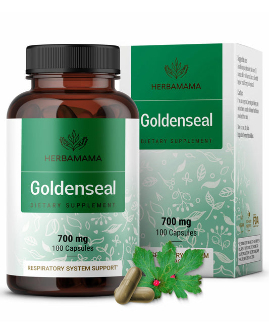 Herbamama Goldenseal 700mg capsules bottle - front view