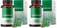Front view of Herbamama Goldenseal Root Capsules 700mg pack of 2