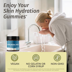 Close-up of mango-flavored Hyaluronic Acid gummies