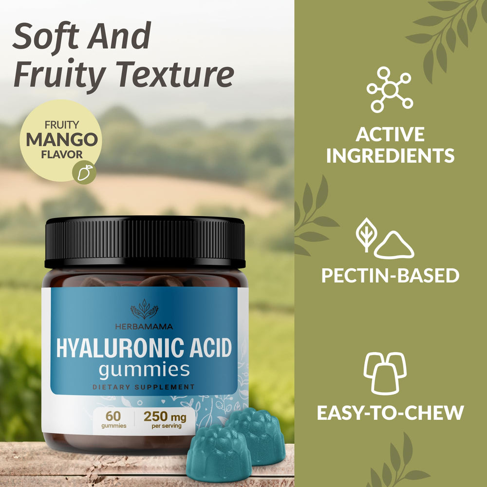 Vitamin C bottle and Hyaluronic Acid gummies