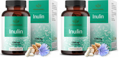 Front view of HERBAMAMA Inulin Powder Capsules 1200mg pack of 2