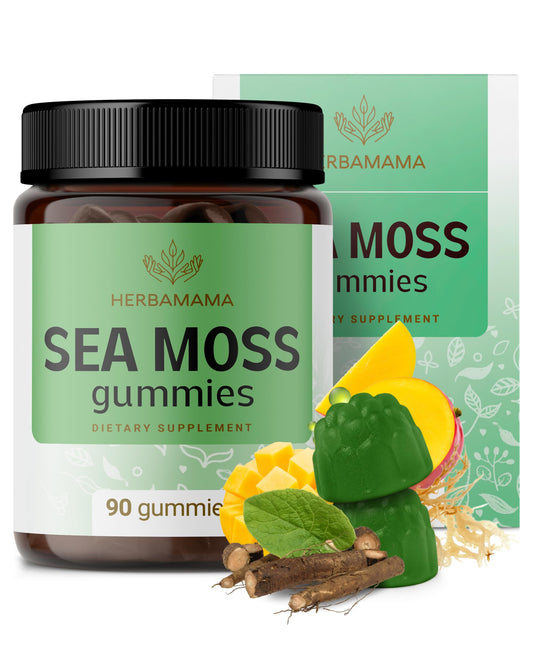 Hero image of HERBAMAMA Irish Sea Moss Gummies with mango flavor