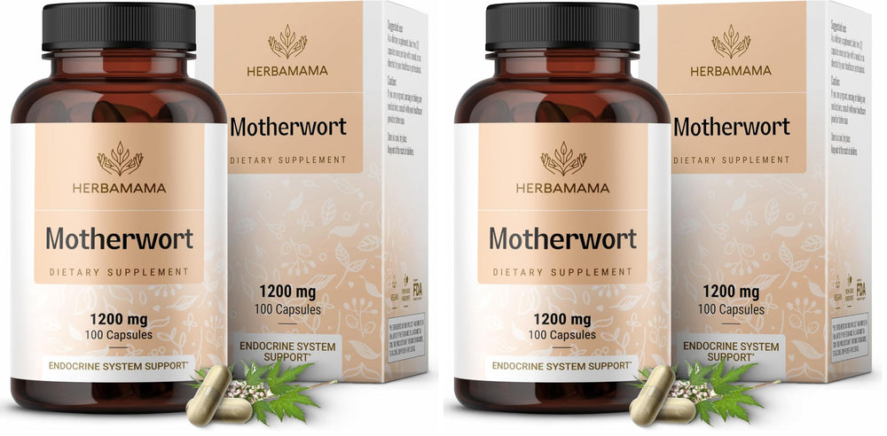 Herbamama Motherwort capsules 1200mg per pack – front view