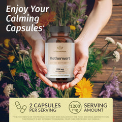 Herbamama Motherwort capsules – bottle side view
