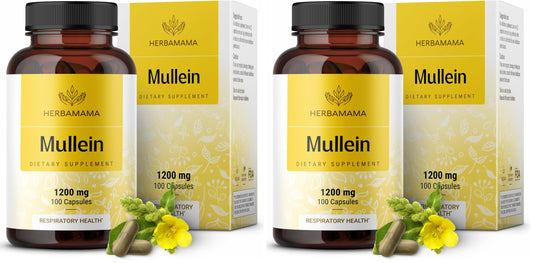 Herbamama Mullein Leaf Capsules bottle and packaging
