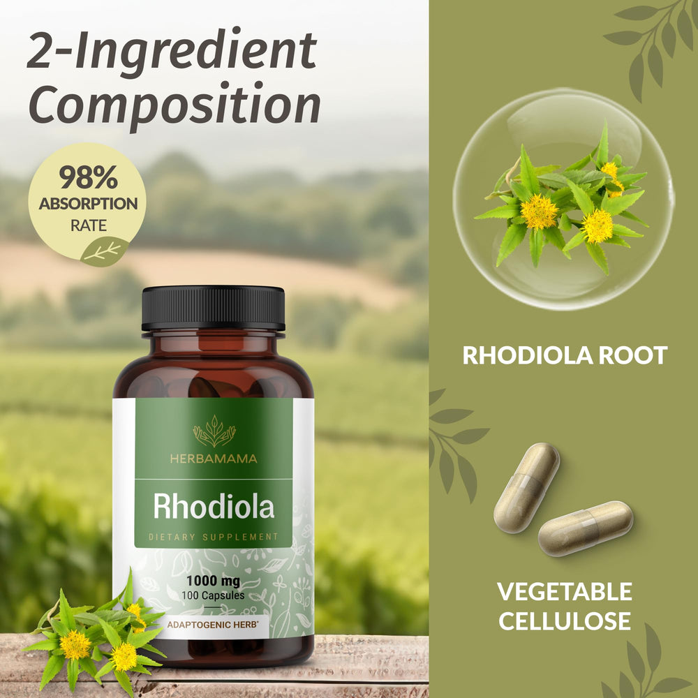 Lifestyle image showing calm and focus with Rhodiola capsules