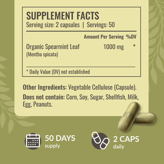Product bottle shot of HERBAMAMA Spearmint Leaf Capsules
