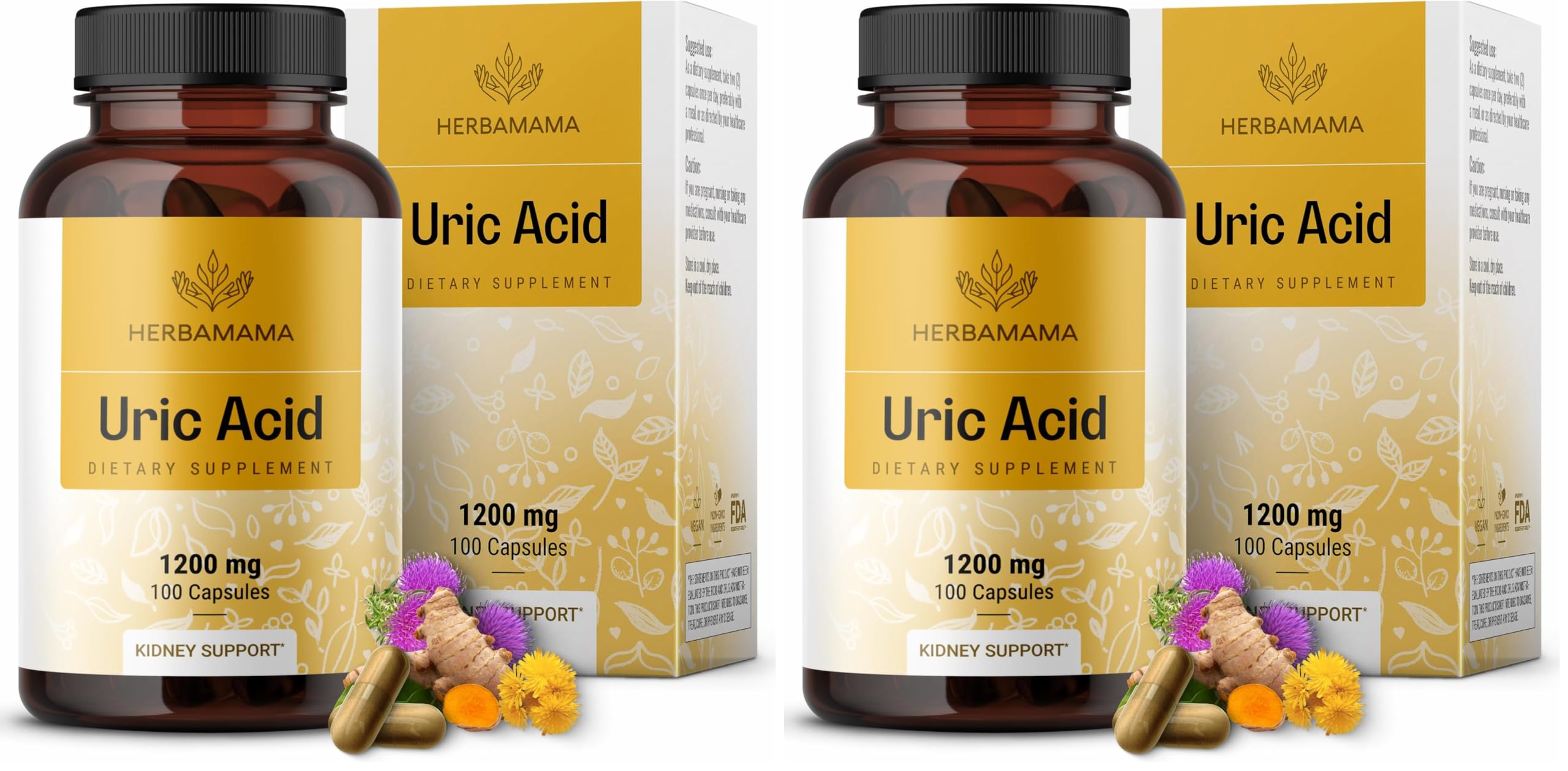 Herbamama Uric Acid Cleanse Capsules Pack 2 front view