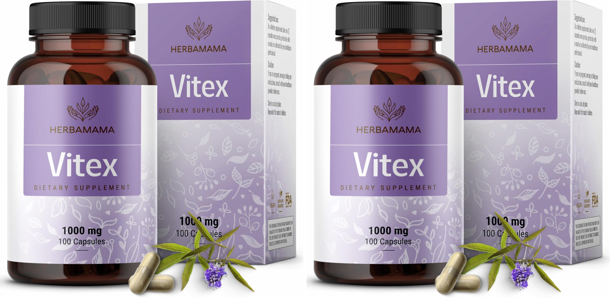Herbamama Vitex fruit capsules bottle - front view