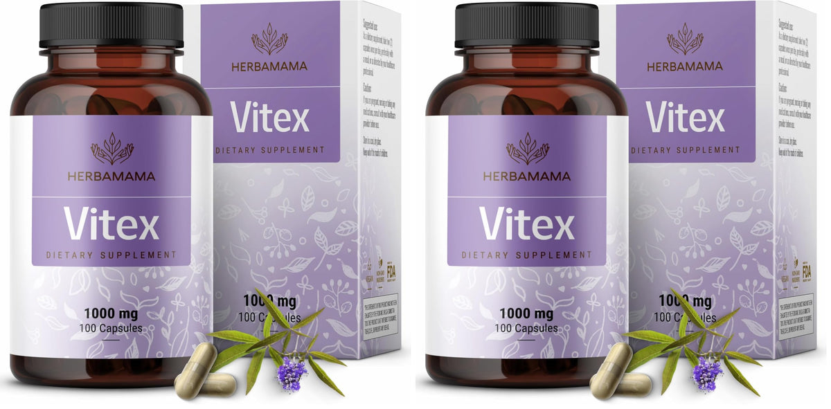 Herbamama Vitex fruit capsules bottle - front view