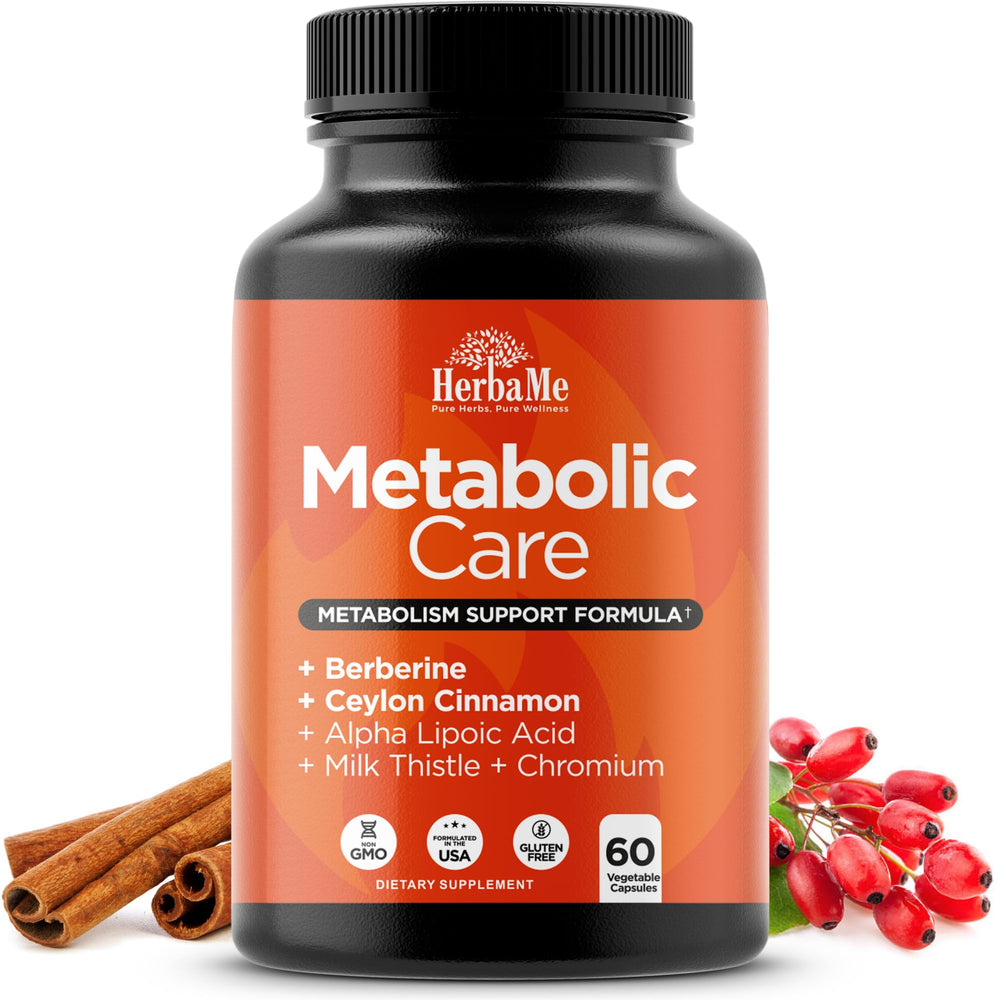 HerbaMe Berberine Metabolic Care capsules with Cinnamon and Alpha Lipoic Acid