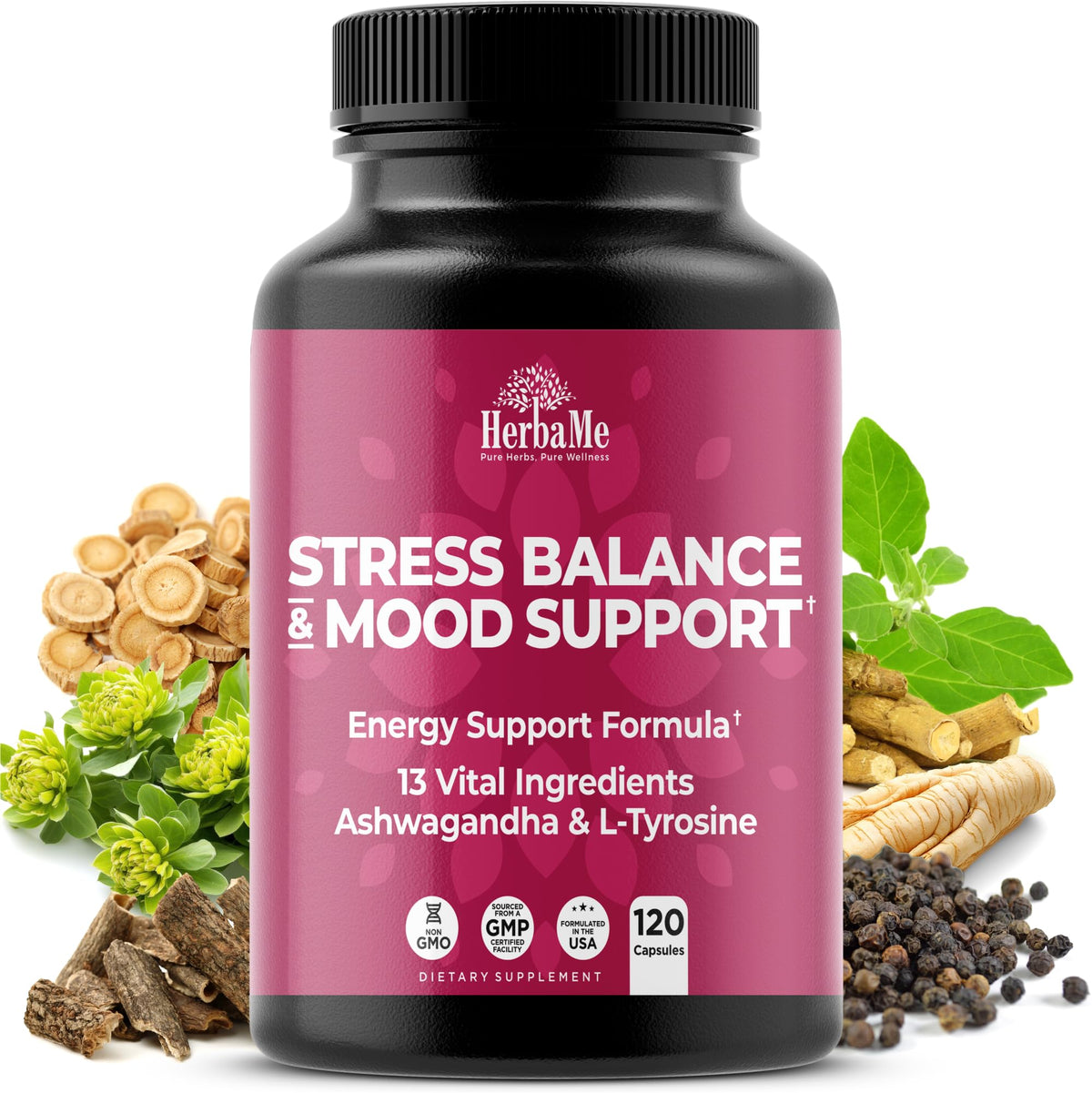 HerbaMe Cortisol Manager bottle with label