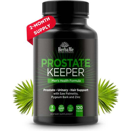 Front view of HerbaMe Prostate Support bottle