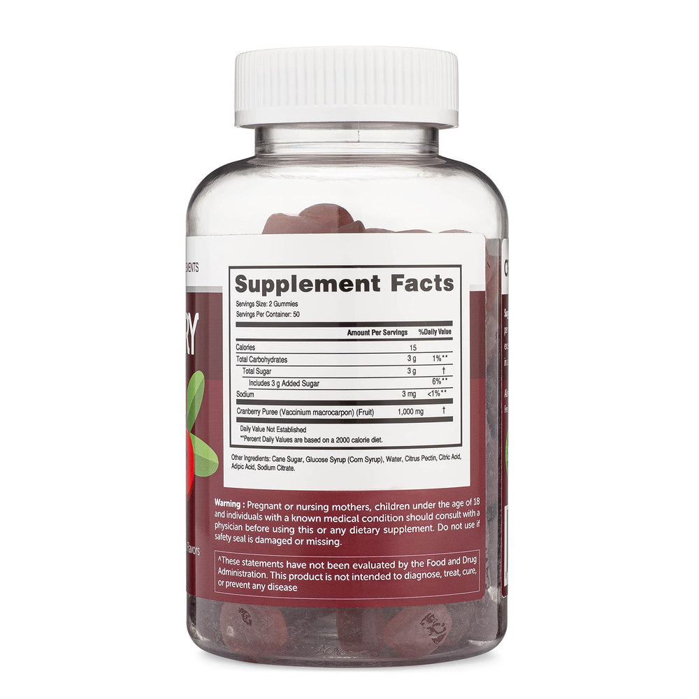 Cranberry Gummies suitable for kids, women, and men