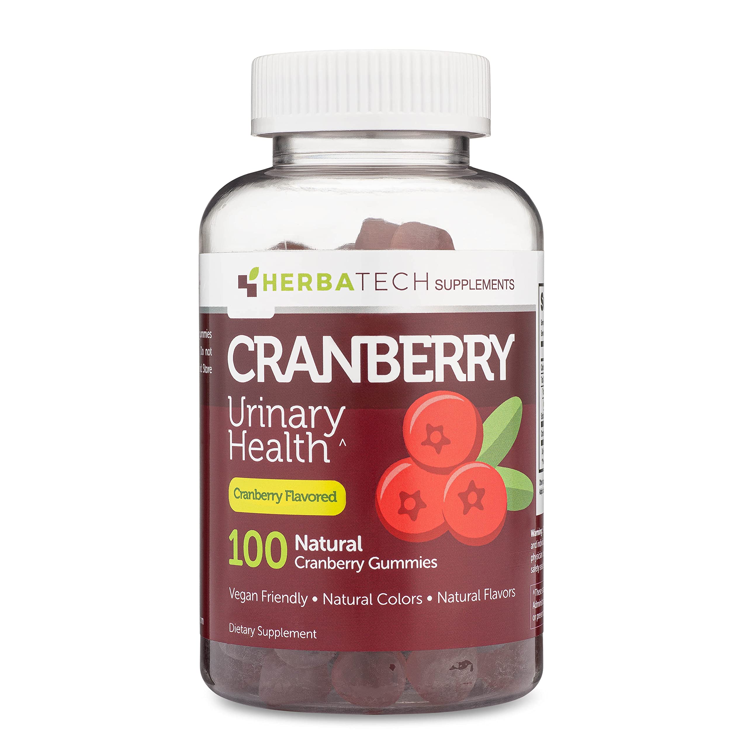 Non-GMO, vegan, gluten-free cranberry gummy supplement
