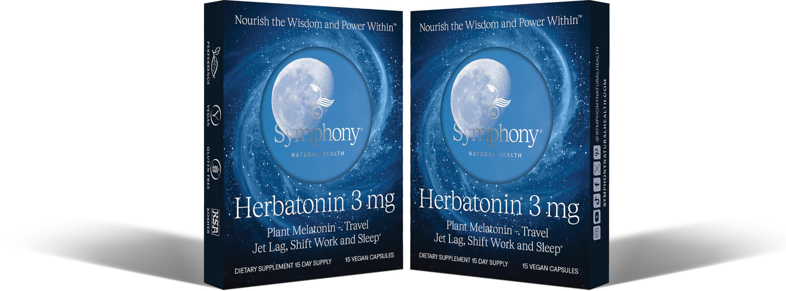 Herbatonin 3mg plant-based melatonin bottle with 120 vegan capsules