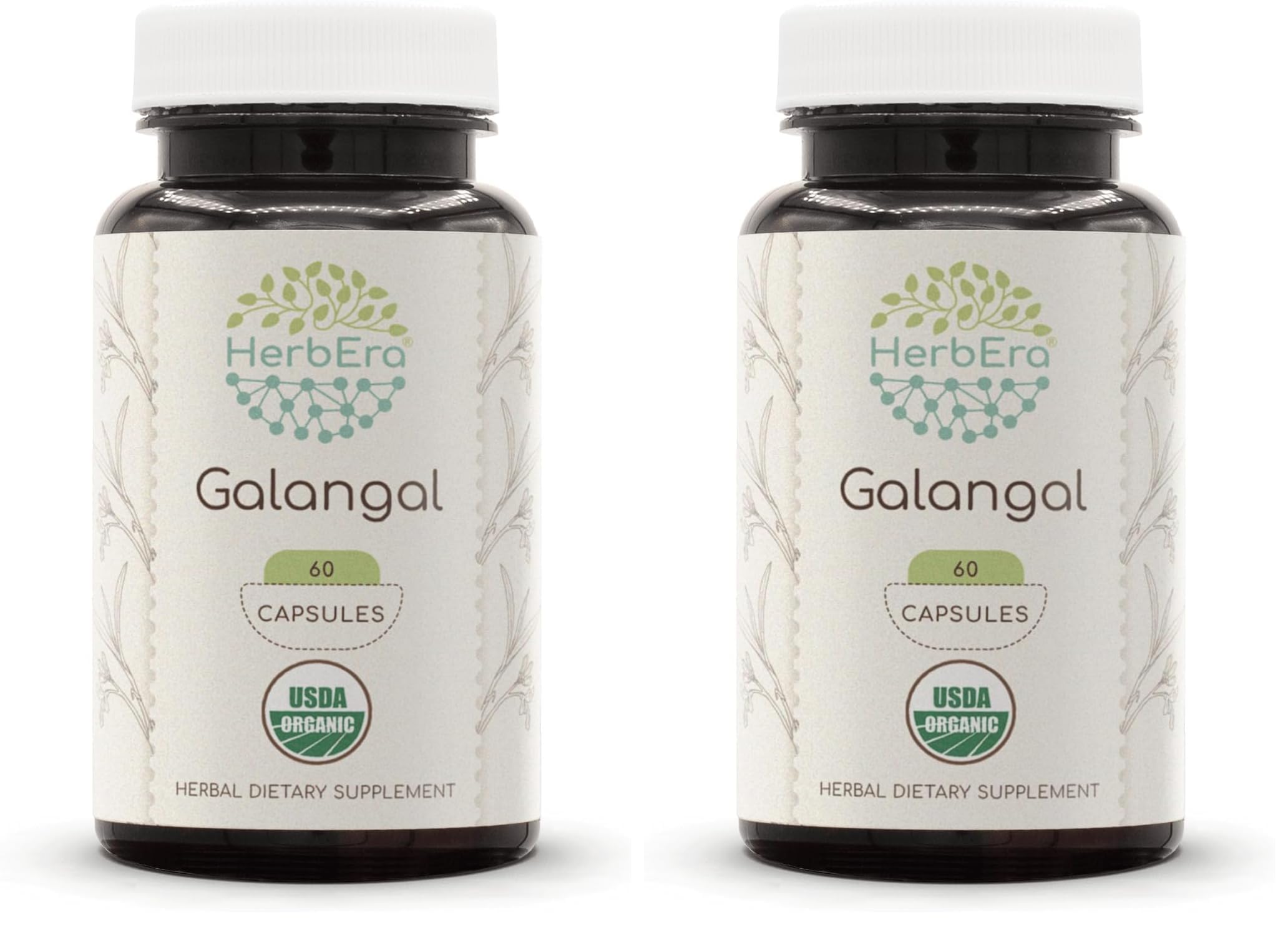 HerbEra Galangal 60 Capsules bottle – 500 mg each
