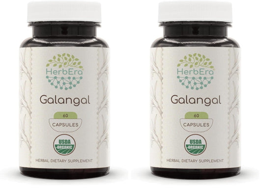 HerbEra Galangal 60 Capsules bottle – 500 mg each