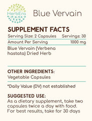 Blue Vervain capsules close-up detail