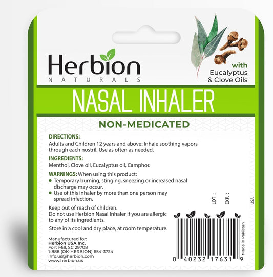 HERBION Naturals nasal inhaler on the go supports easy breathing