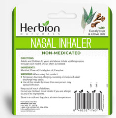 HERBION Naturals nasal inhaler on the go supports easy breathing