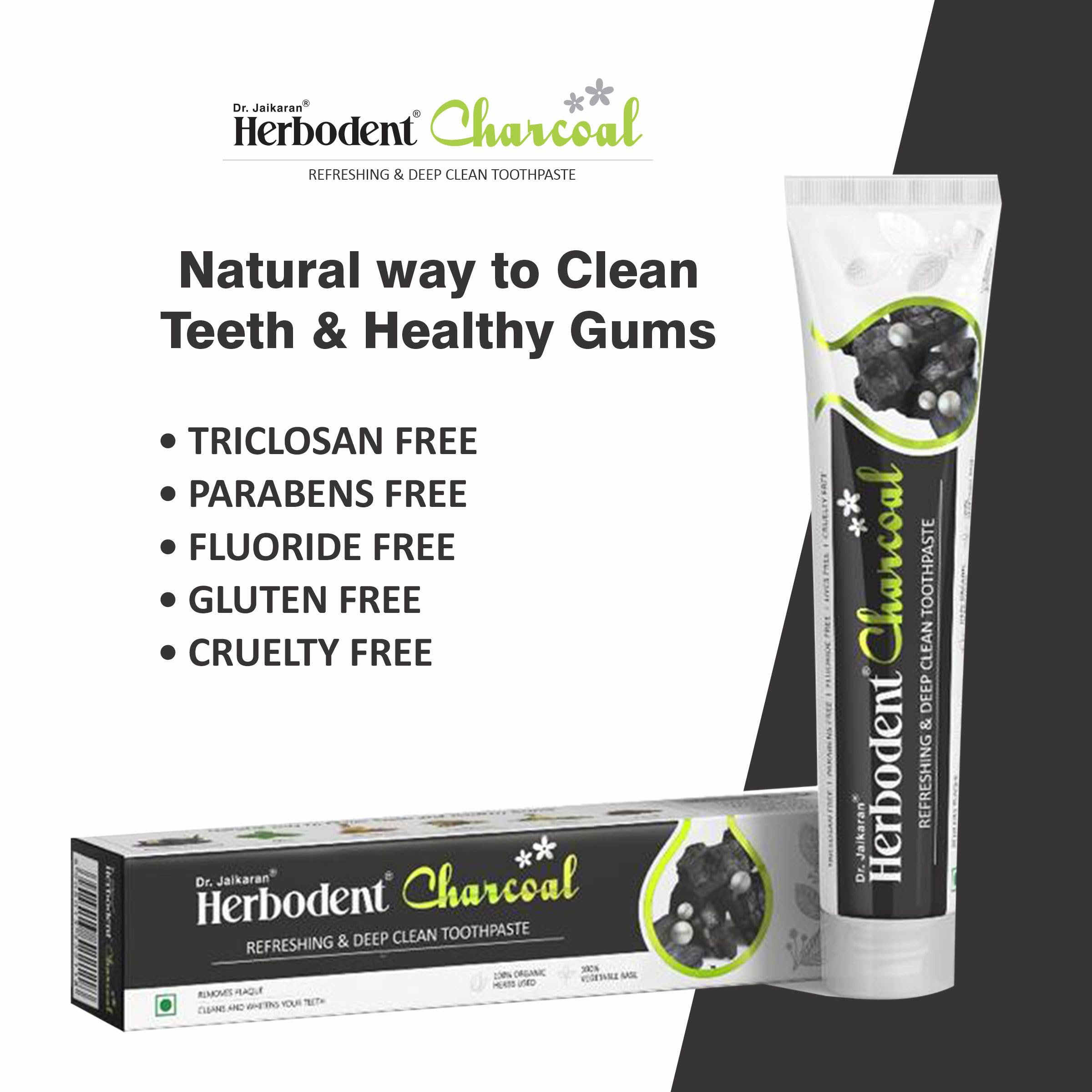 Close-up of activated bamboo charcoal in toothpaste