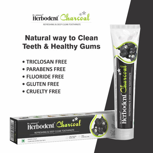 Close-up of activated bamboo charcoal in toothpaste
