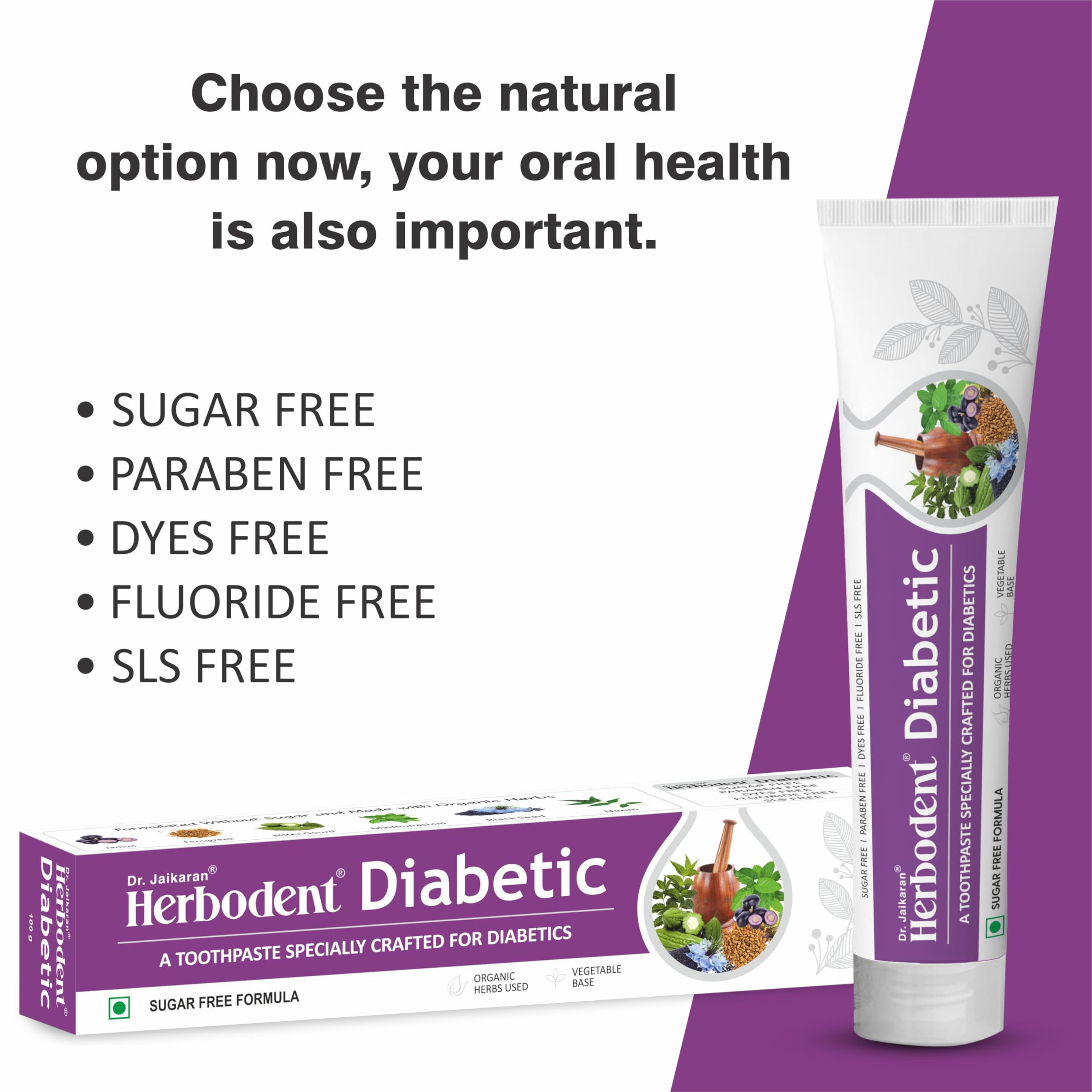 Two tubes of Herbodent Diabetic Toothpaste 3.53 oz