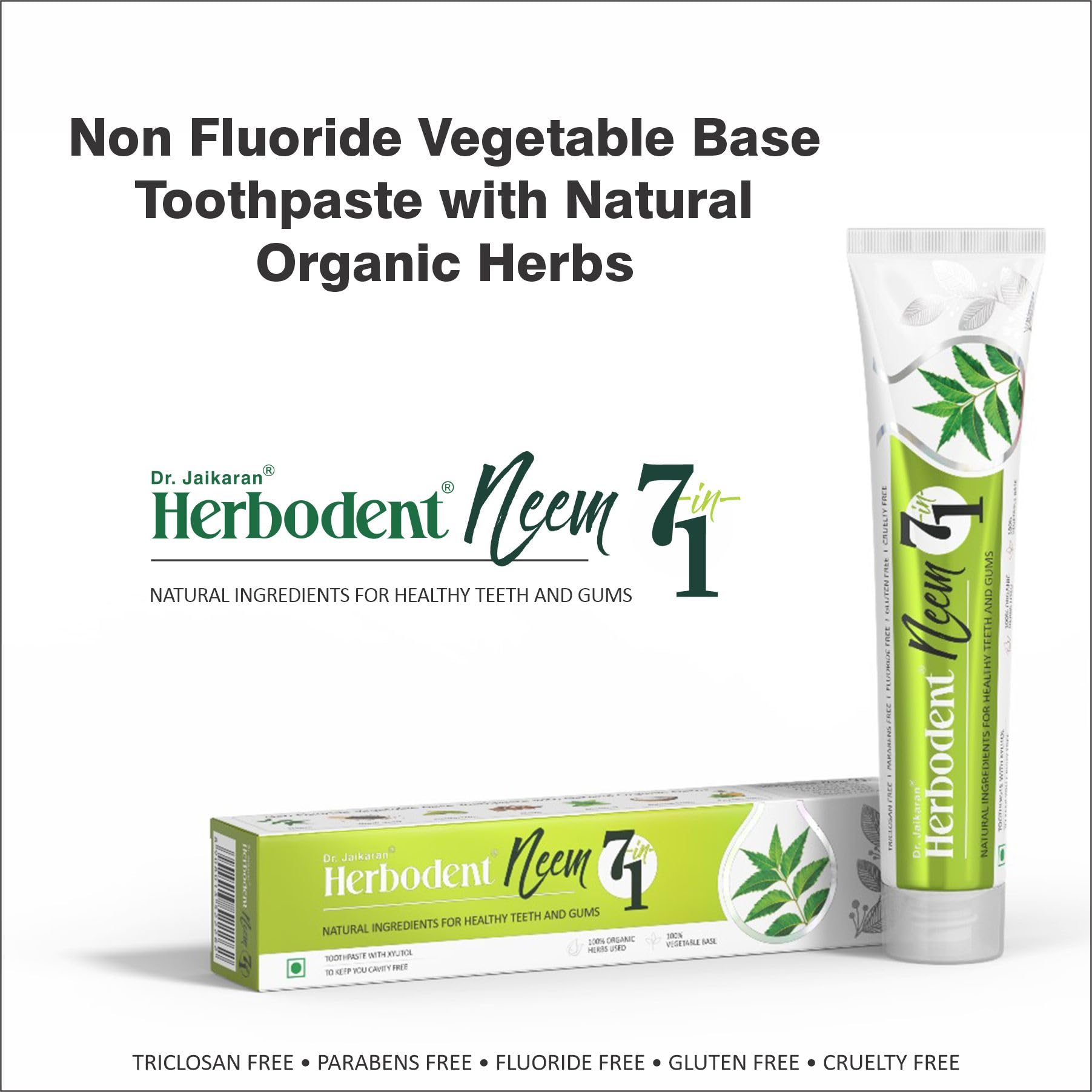 Tube of Herbodent Neem 7 in 1 Toothpaste 6.53 oz