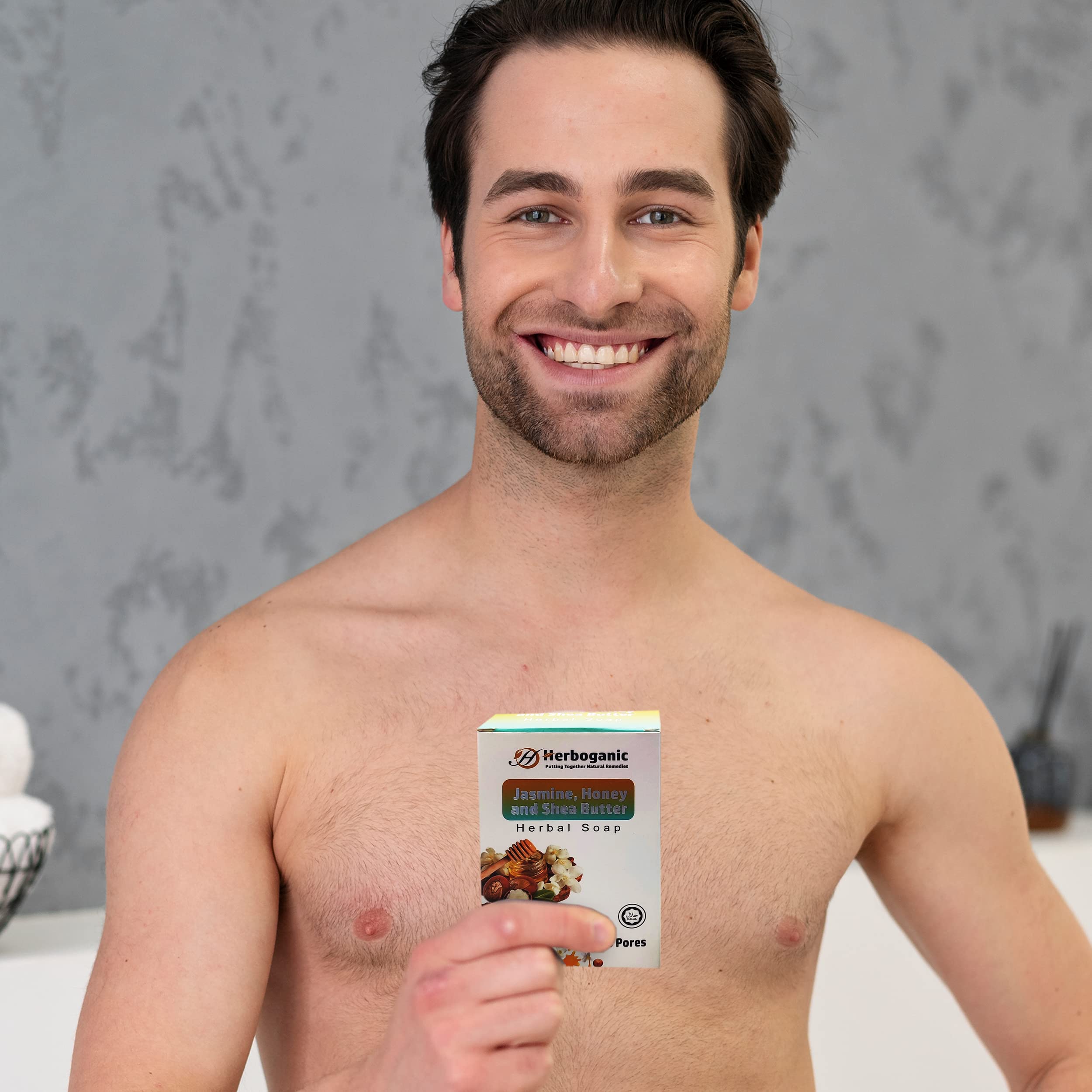 HERBOGANIC aromatic soap for bath time routines with soothing fragrance
