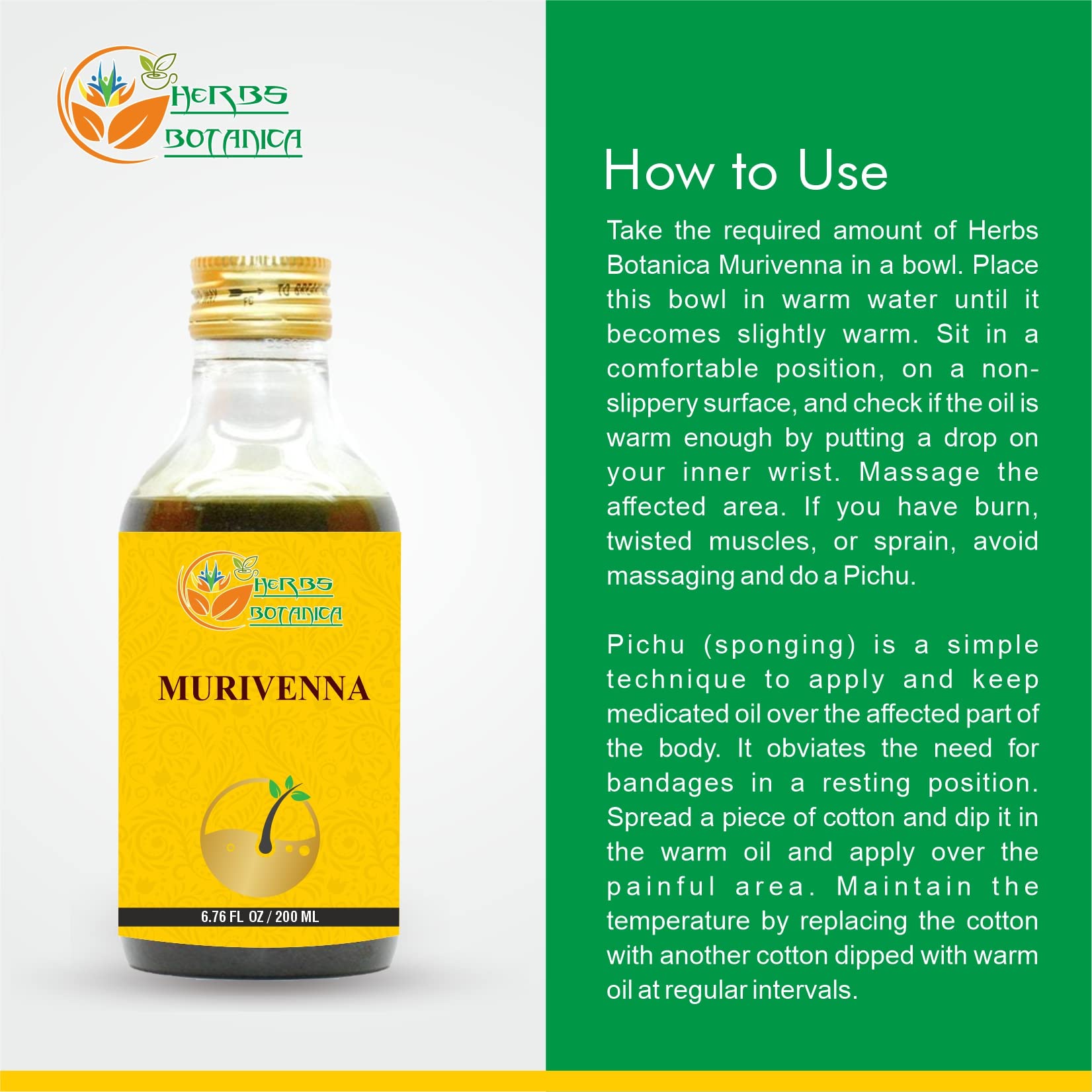 Ayurvedic Murivenna oil bottle with coconut oil base