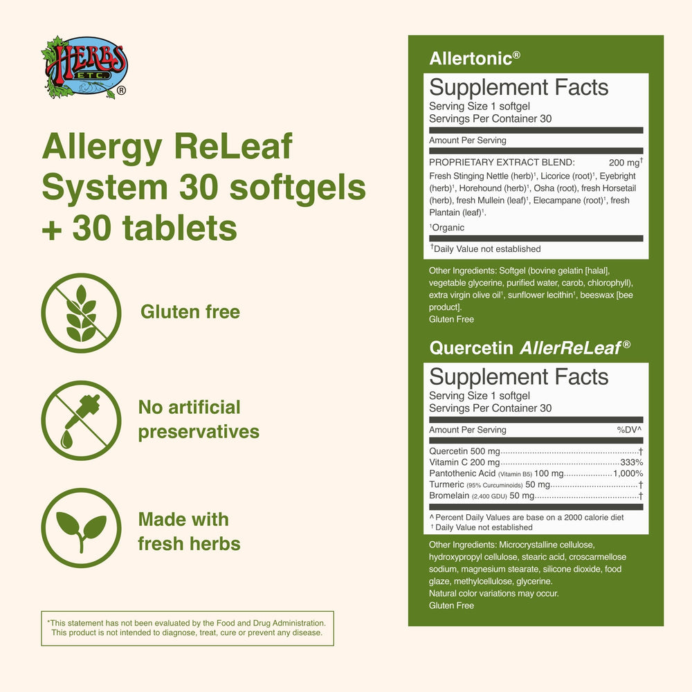 Close-up of herbs used in Allergy ReLeaf System