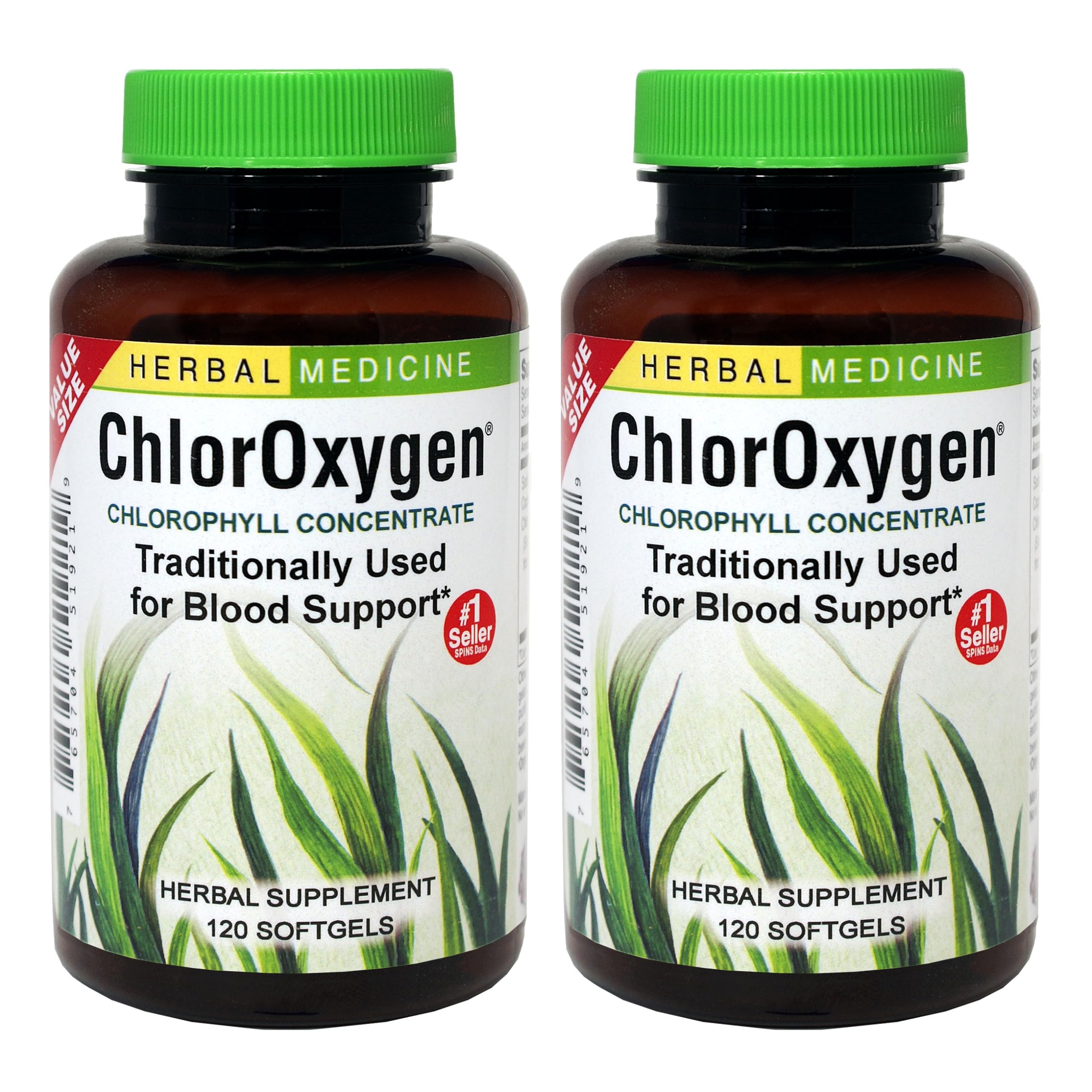 Bottle front of Herbs Etc. ChlorOxygen Chlorophyll Concentrate