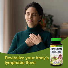 Capsules next to plant ingredients for Lymphatonic blend