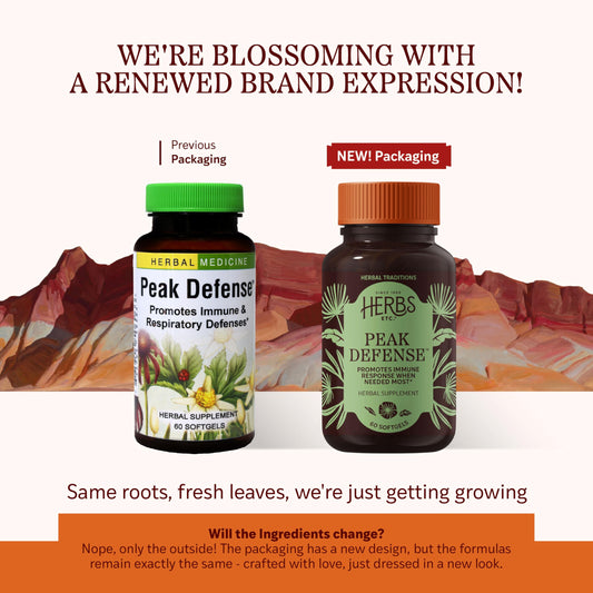 Peak Defense gluten-free herbal supplement packaging