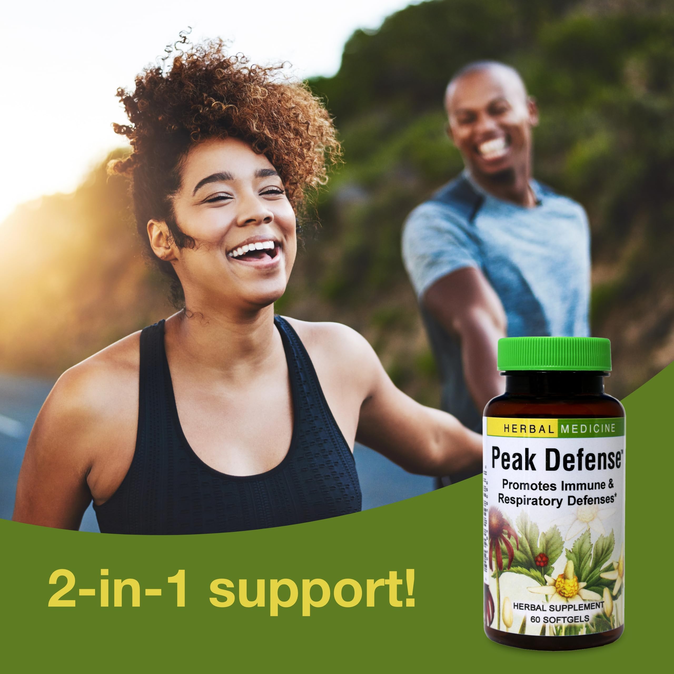 60 softgels bottle of Peak Defense
