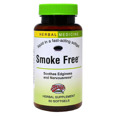 Front view of Herbs, Etc. Smoke Free softgels bottle showing 60 servings