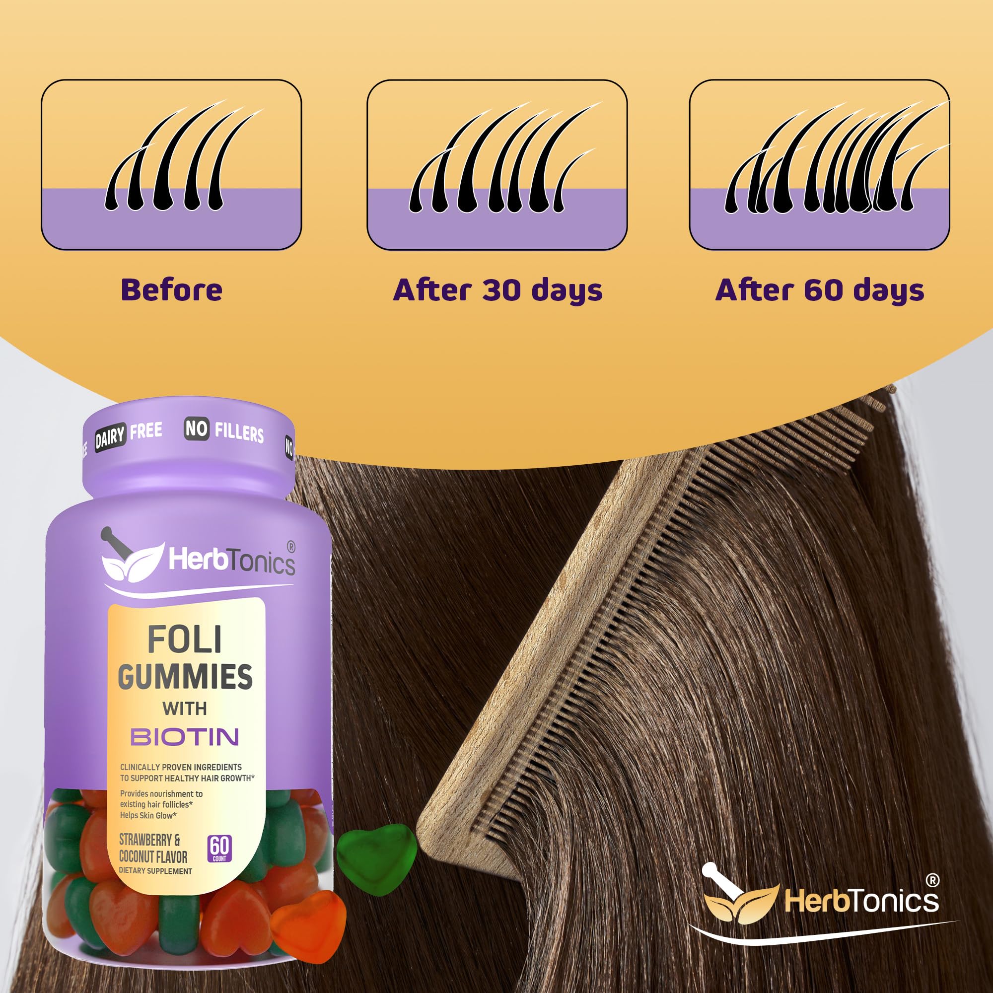 Close-up of ingredients including Biotin and vitamins