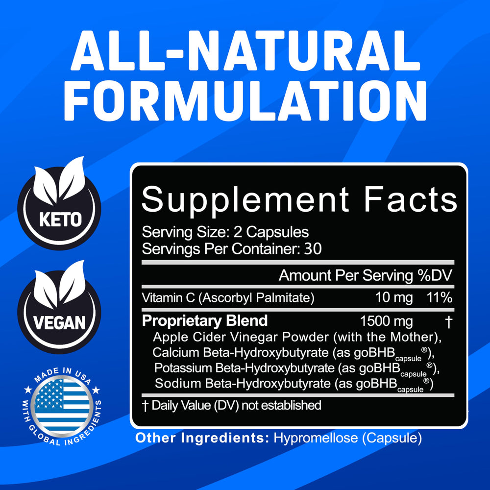 Close up of Keto BHB blend capsules used in Herbtonics GLP-1 Support