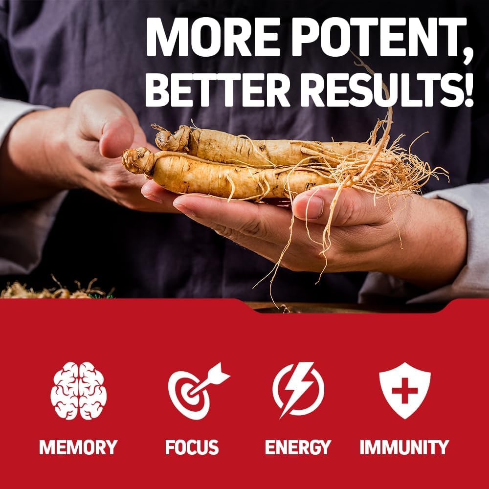 Close-up of capsules with red ginseng branding