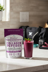 Collagen powder dissolving in beverage