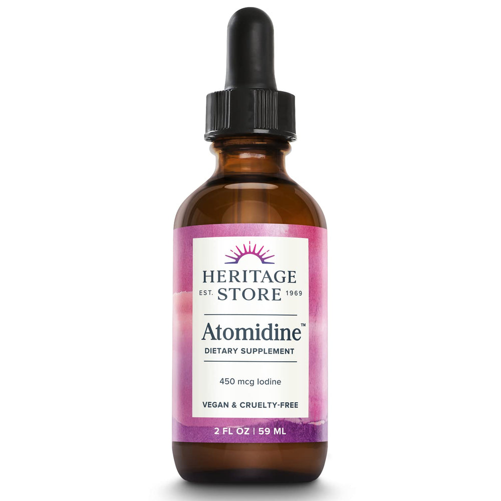 Heritage Store Atomidine bottle of 450mcg liquid iodine drops
