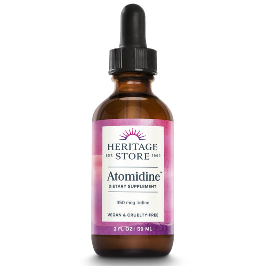 Heritage Store Atomidine bottle of 450mcg liquid iodine drops
