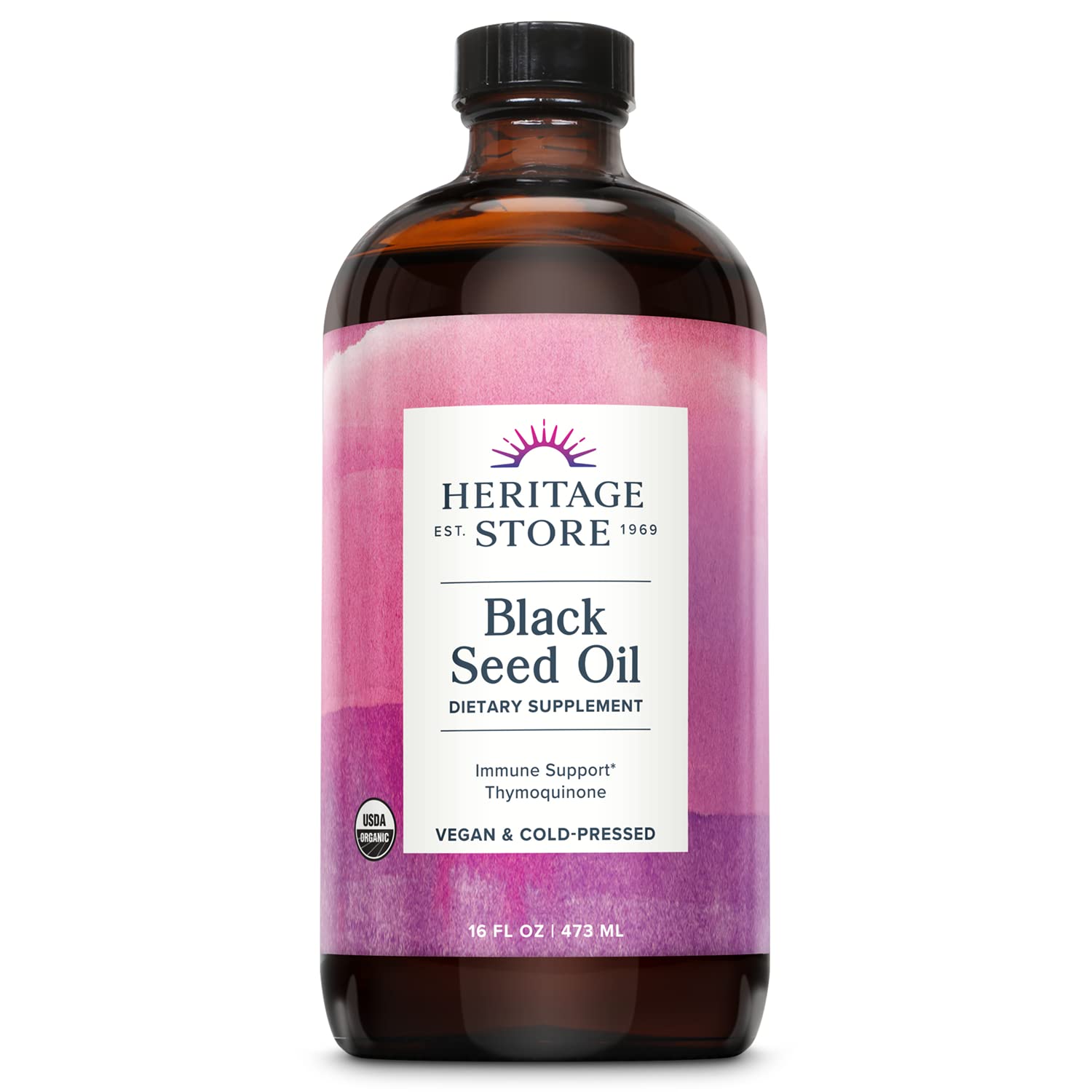 Organic black seed oil 16oz bottle, cold-pressed