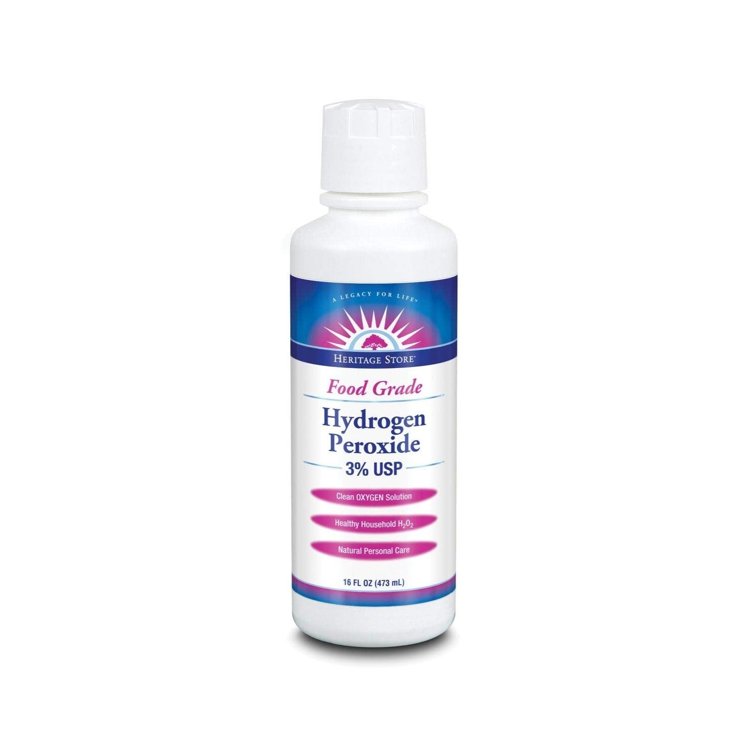 Heritage Store 3% hydrogen peroxide fragrance-free bottle front view 16 oz