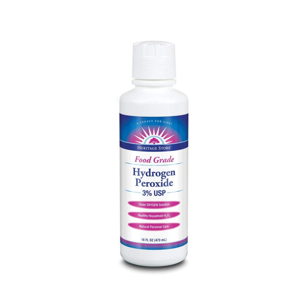 Heritage Store 3% hydrogen peroxide fragrance-free bottle front view 16 oz