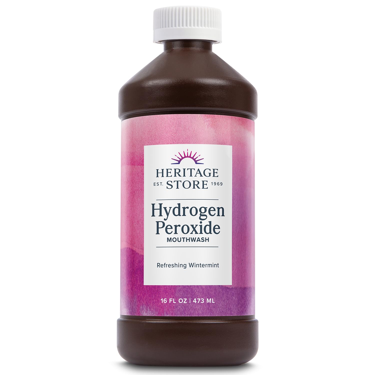 Heritage Store Hydrogen Peroxide Mouthwash 16oz bottle front