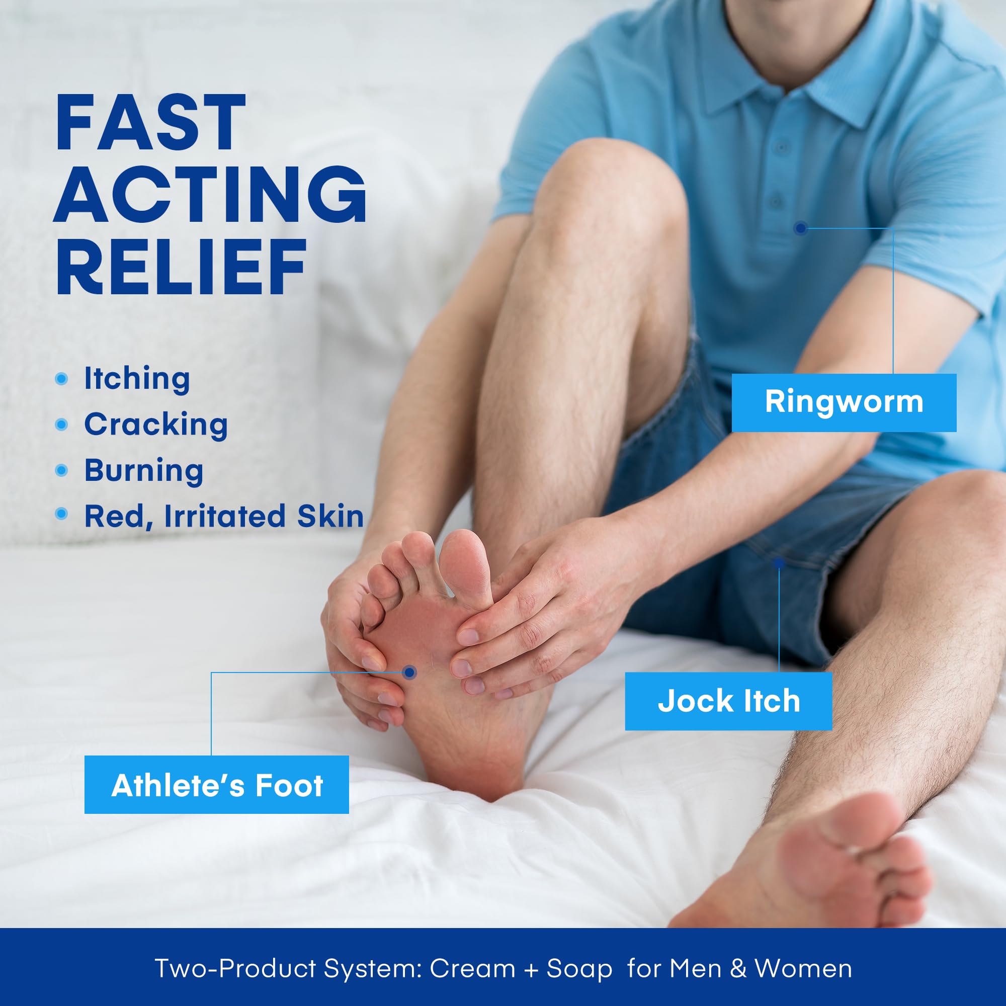 Hermon-cream-application-foot shows cream applied to foot for athlete's foot relief.