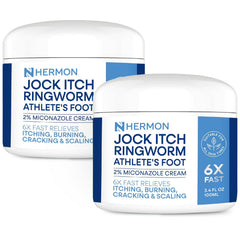 Hermon Jock Itch Cream pack-shot showing two tubes for ongoing relief